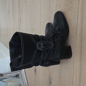 Coach Boots with White Stitch